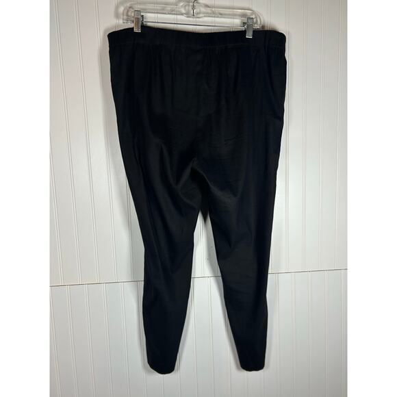 J. Jill Linen Black Women's Pants Elastic back Sz L stretch pull on Straight leg - Picture 2 of 9